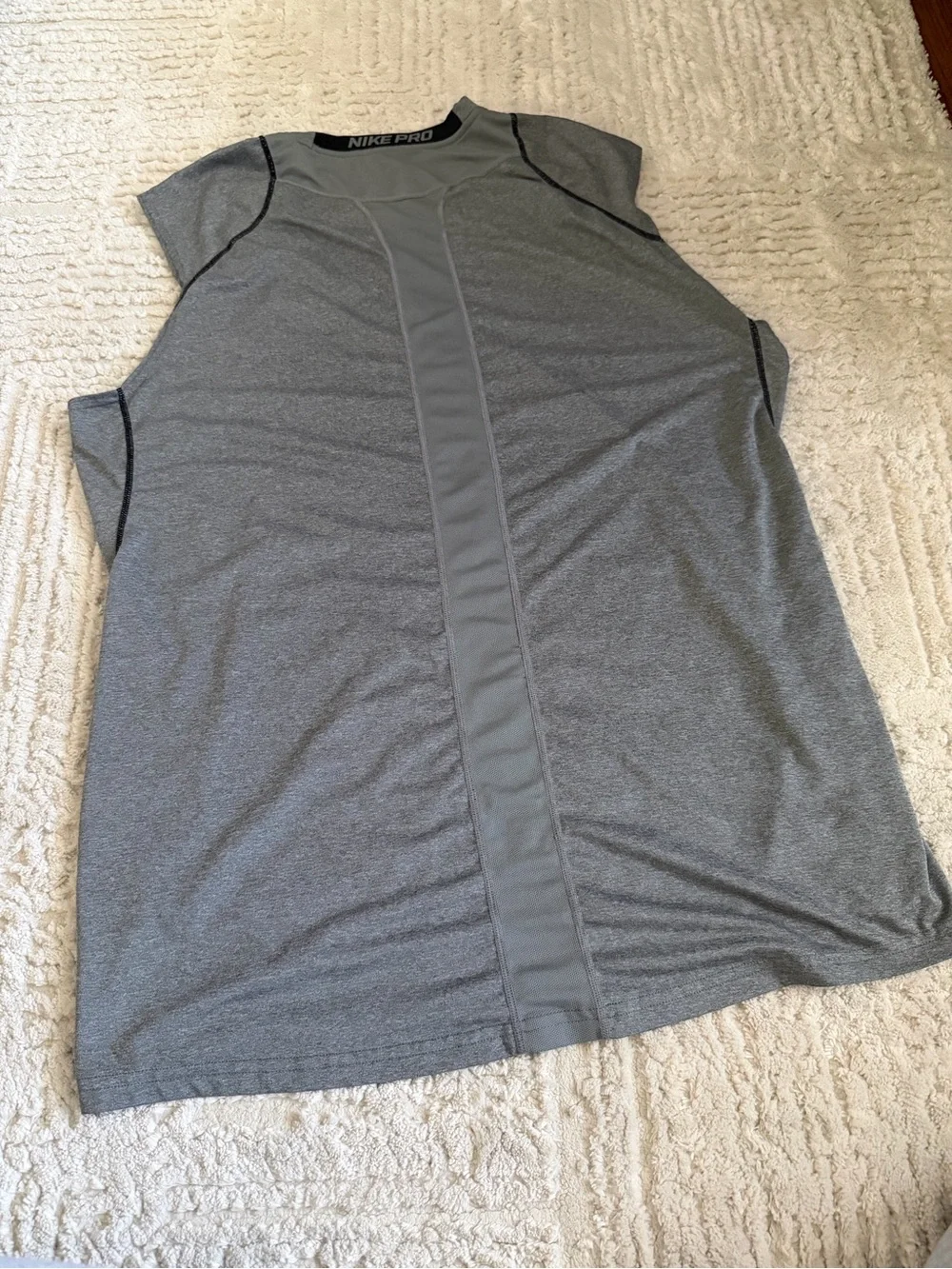 Nike Pro Dri Fit Fitted Men’s Sleeveless Athletic Shirt Gray XL